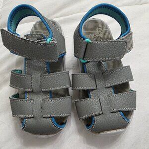 See Kai Run Kids Sandals Size 6 Grey Blue Adjustable Straps
